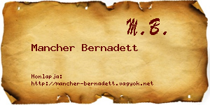 Mancher Bernadett névjegykártya